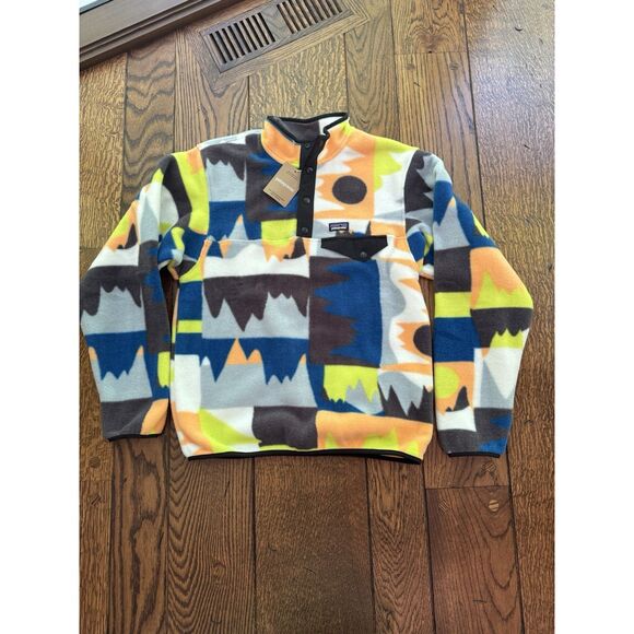 $89 Patagonia's Kid's Lightweight Synchilla Snap-T Frontera Endless Blue S(7-8)